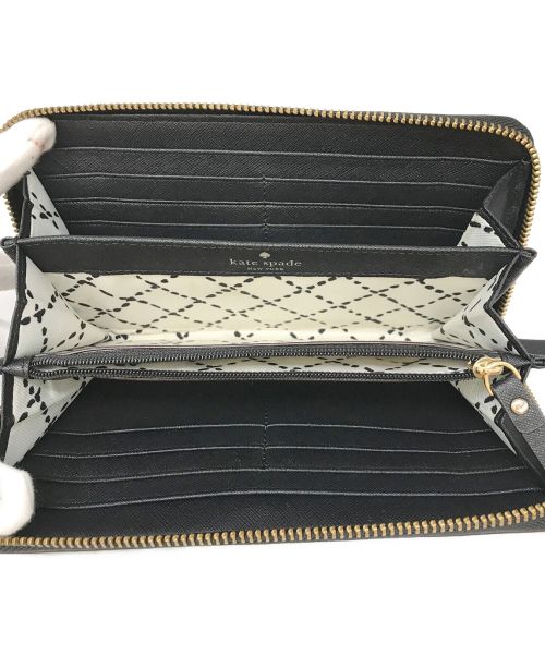 Kate Spade（ケイトスペード）Kate Spade (ケイトスペード) ラウンドジッピーウォレット ブラックの古着・服飾アイテム