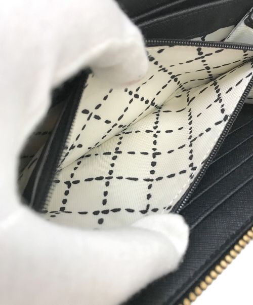 Kate Spade（ケイトスペード）Kate Spade (ケイトスペード) ラウンドジッピーウォレット ブラックの古着・服飾アイテム