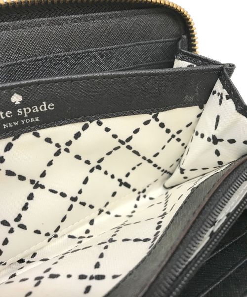 Kate Spade（ケイトスペード）Kate Spade (ケイトスペード) ラウンドジッピーウォレット ブラックの古着・服飾アイテム