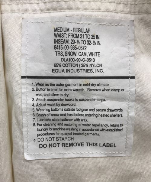 US ARMY（ユーエスアーミー）US ARMY (ユーエスアーミー) スノーカモパンツ ホワイト サイズ:MEDIUM-REGULARの古着・服飾アイテム