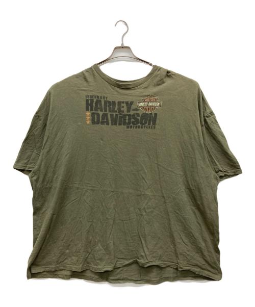 HARLEY-DAVIDSON（ハーレーダビッドソン）HARLEY-DAVIDSON (ハーレーダビッドソン) プリントTシャツ オリーブ サイズ:5XLの古着・服飾アイテム