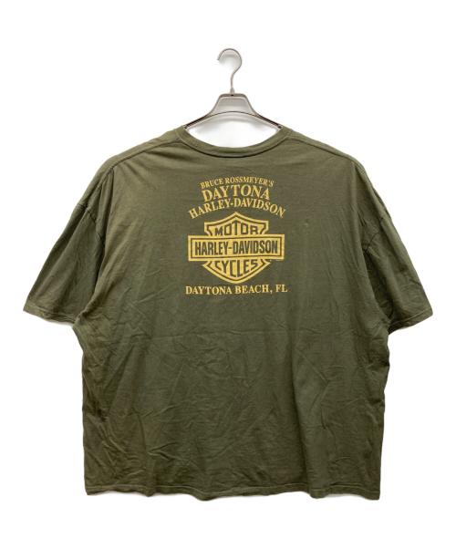 HARLEY-DAVIDSON（ハーレーダビッドソン）HARLEY-DAVIDSON (ハーレーダビッドソン) プリントTシャツ オリーブ サイズ:5XLの古着・服飾アイテム