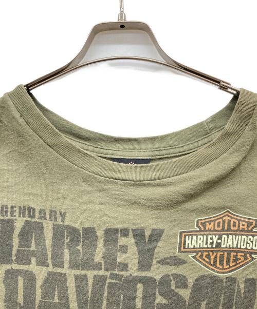 HARLEY-DAVIDSON（ハーレーダビッドソン）HARLEY-DAVIDSON (ハーレーダビッドソン) プリントTシャツ オリーブ サイズ:5XLの古着・服飾アイテム