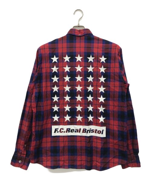 F.C.R.B.（エフシーレアルブリストル）F.C.R.B. (エフシーアールビー) チェックシャツ レッド サイズ:Lの古着・服飾アイテム