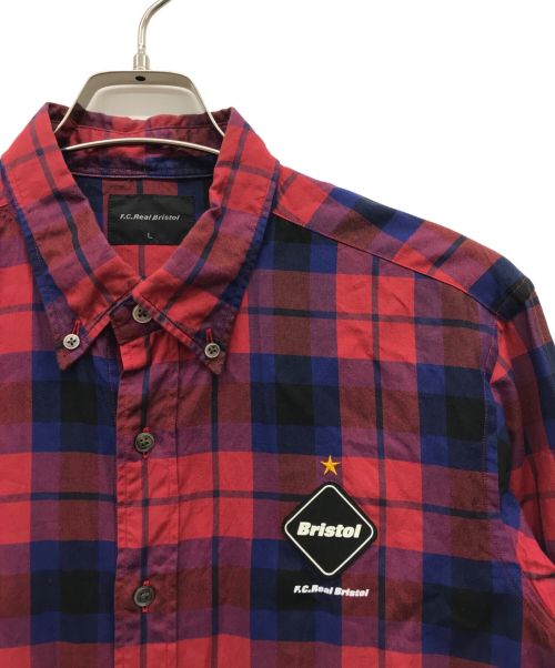F.C.R.B.（エフシーレアルブリストル）F.C.R.B. (エフシーアールビー) チェックシャツ レッド サイズ:Lの古着・服飾アイテム