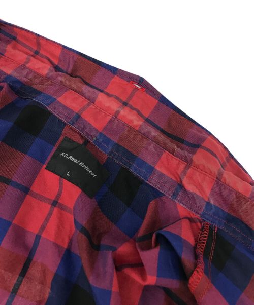 F.C.R.B.（エフシーレアルブリストル）F.C.R.B. (エフシーアールビー) チェックシャツ レッド サイズ:Lの古着・服飾アイテム