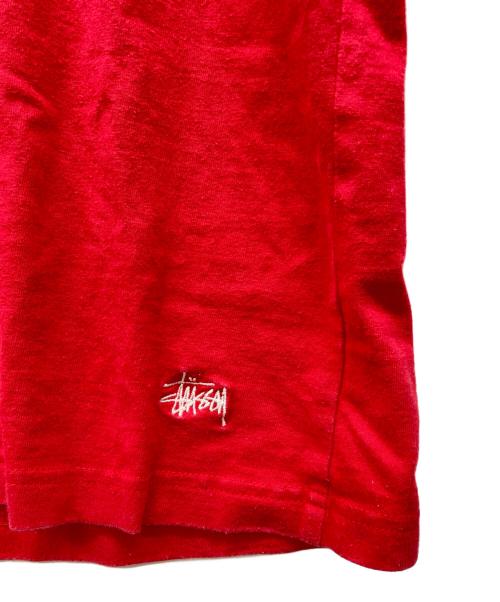 stussy（ステューシー）stussy (ステューシー) ボーダーTシャツ レッド サイズ:Mの古着・服飾アイテム