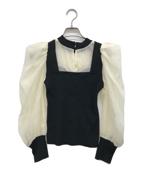 Lily Brown（リリーブラウン）Lily Brown (リリーブラウン) シアードッキングニットプルオーバー ブラック サイズ:Fの古着・服飾アイテム