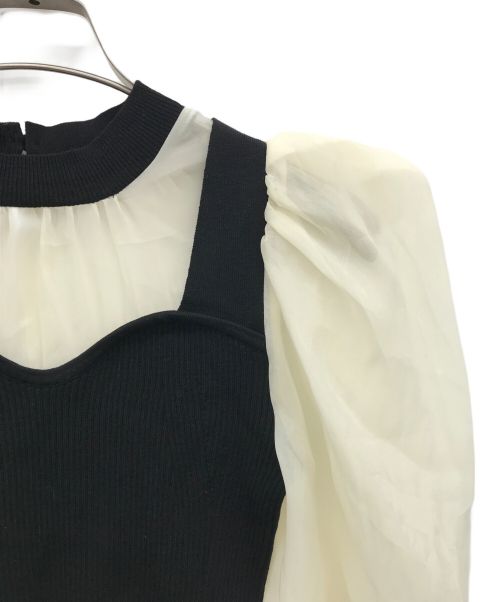 Lily Brown（リリーブラウン）Lily Brown (リリーブラウン) シアードッキングニットプルオーバー ブラック サイズ:Fの古着・服飾アイテム