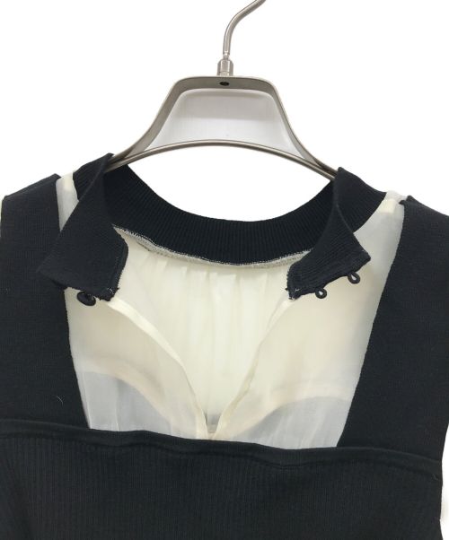 Lily Brown（リリーブラウン）Lily Brown (リリーブラウン) シアードッキングニットプルオーバー ブラック サイズ:Fの古着・服飾アイテム