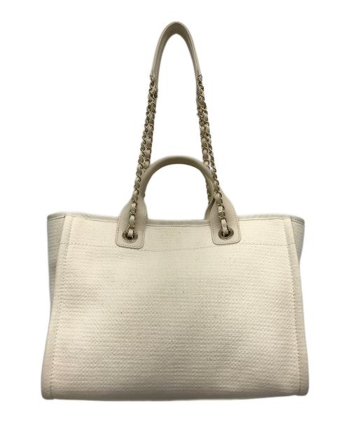 CHANEL（シャネル）CHANEL (シャネル) ドーヴィルトートバッグ アイボリーの古着・服飾アイテム