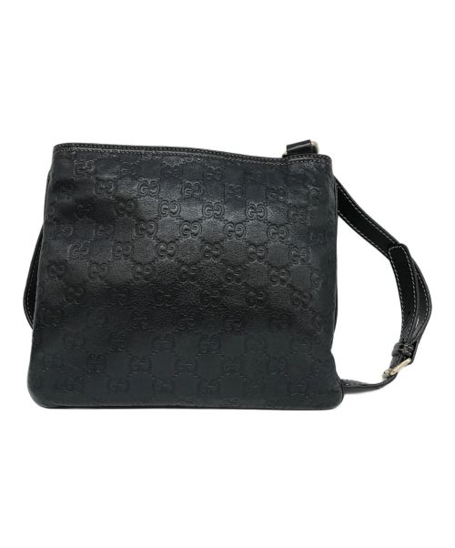 GUCCI（グッチ）GUCCI (グッチ) レザーショルダーバッグ ブラックの古着・服飾アイテム