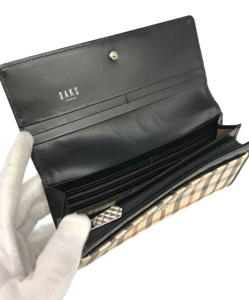 DAKS（ダックス）DAKS (ダックス) HOUSE CHECK WALLET ブラックの古着・服飾アイテム