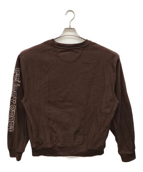 stussy（ステューシー）stussy (ステューシー) STUSSY SPORT EMBROIDERED CREW ブラウン サイズ:XLの古着・服飾アイテム