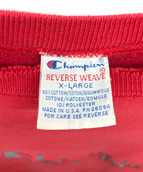 Champion REVERSE WEAVE（チャンピオン リバース ウィーブ）Champion REVERSE WEAVE (チャンピオン リバースウィーブ) ロゴスウェット レッド サイズ:XLの古着・服飾アイテム