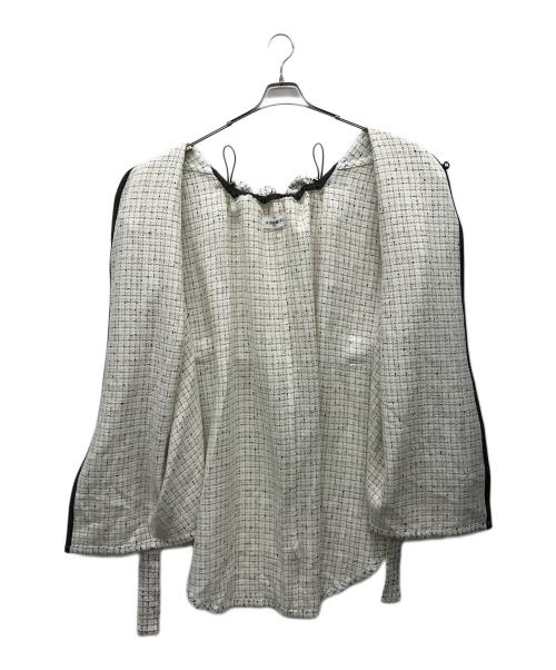 KISHIDAMIKI（キシダミキ）KISHIDAMIKI (キシダミキ) ツイードコート ホワイト サイズ:Fの古着・服飾アイテム