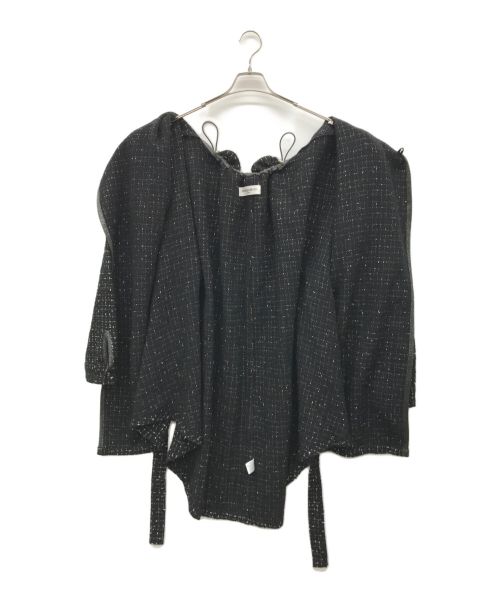 KISHIDAMIKI（キシダミキ）KISHIDAMIKI (キシダミキ) ツイードコート ブラック サイズ:Fの古着・服飾アイテム