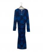 GANNIガニー）の古着「総柄ワンピース」｜ブルー