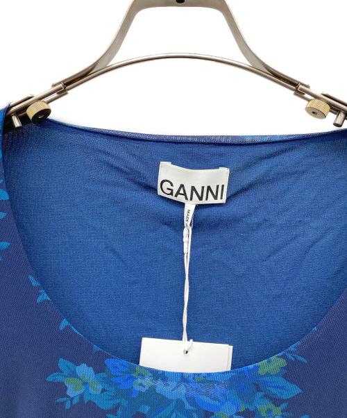 GANNI（ガニー）Ganni (ガニー) 総柄ワンピース ブルー サイズ:36の古着・服飾アイテム