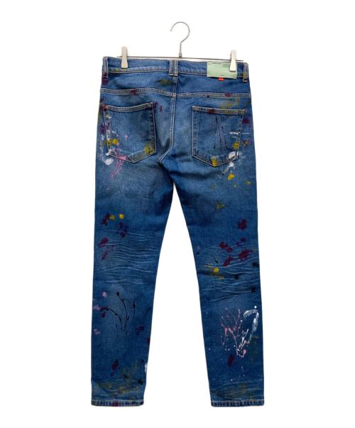 OFFWHITE（オフホワイト）OFFWHITE (オフホワイト) ペイントスキニーデニム インディゴ サイズ:31の古着・服飾アイテム