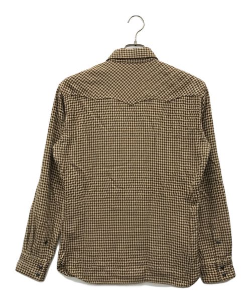 FLAT HEAD（フラット ヘッド）FLAT HEAD (フラット ヘッド) 千鳥柄長袖シャツ ブラウン サイズ:38の古着・服飾アイテム