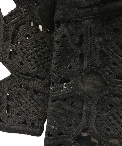 BALLSEY（ボールジィ）BALLSEY (ボールジィ) スクエアモチーフエンブロイダリーノーカラージャケット ブラック サイズ:36の古着・服飾アイテム