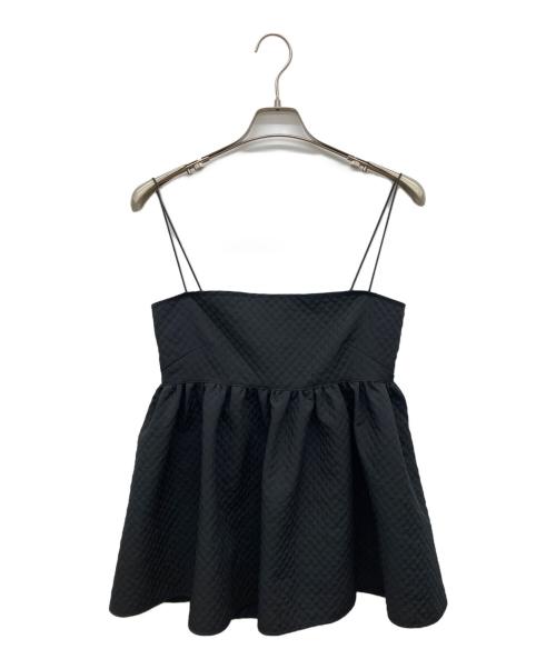 Whim Gazette（ウィムガゼット）Whim Gazette (ウィムガゼット) ジャガードキャミブラウス ブラック サイズ:Fの古着・服飾アイテム