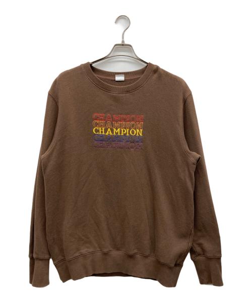 Champion（チャンピオン）Champion (チャンピオン) 刺繍ロゴスウェット ブラウン サイズ:XLの古着・服飾アイテム
