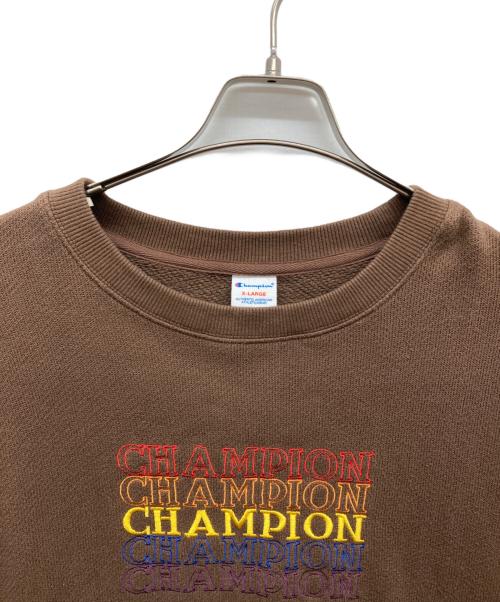 Champion（チャンピオン）Champion (チャンピオン) 刺繍ロゴスウェット ブラウン サイズ:XLの古着・服飾アイテム