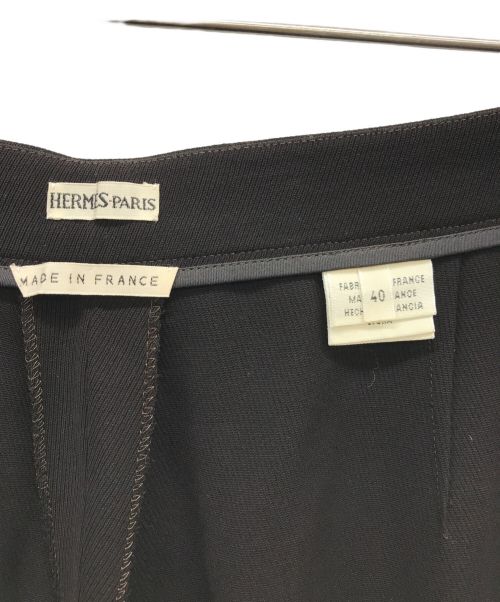 HERMES（エルメス）HERMES (エルメス) シルクセンタープレスパンツ ブラウン サイズ:40の古着・服飾アイテム