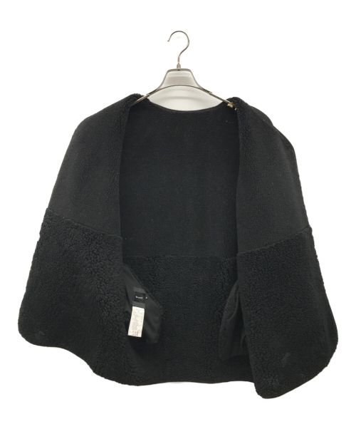 Munich（ミューニック）Munich (ミューニック) ウールシープボアムートンリバーシブルノーカラーコート ブラック サイズ:XSの古着・服飾アイテム
