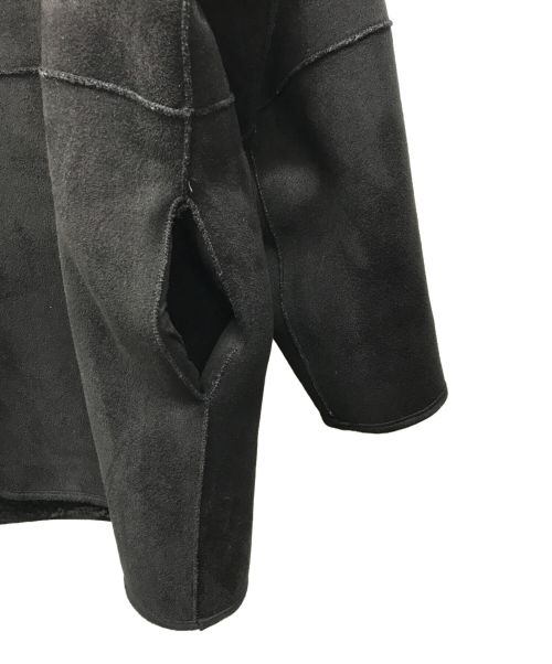 Munich（ミューニック）Munich (ミューニック) ウールシープボアムートンリバーシブルノーカラーコート ブラック サイズ:XSの古着・服飾アイテム