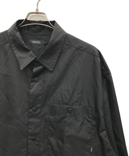 ROTOL（ロトル）ROTOL (ロトル) SNAP BUTTON NYLON SHIRT ブラック サイズ:2の古着・服飾アイテム
