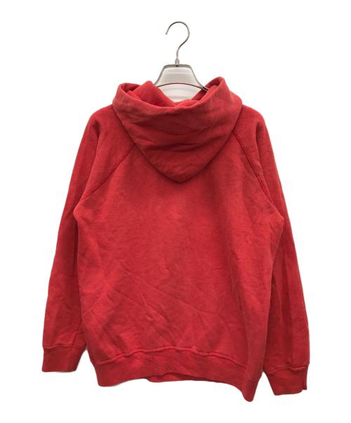 Champion（チャンピオン）Champion (チャンピオン) 三段プリントパーカー レッド サイズ:MEDIUMの古着・服飾アイテム