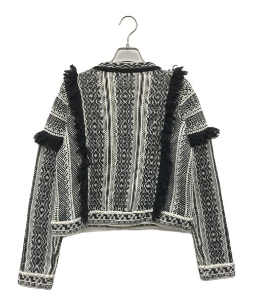 Adam et Rope（アダム エ ロペ）Adam et Rope (アダム エ ロペ) フリンジニットカーディガン ブラック サイズ:38の古着・服飾アイテム