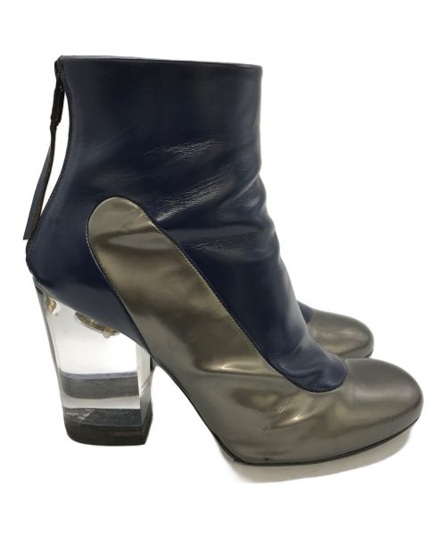 PREMIATA（プレミアータ）PREMIATA (プレミアータ) クリアヒールブーツ ネイビー サイズ:38の古着・服飾アイテム