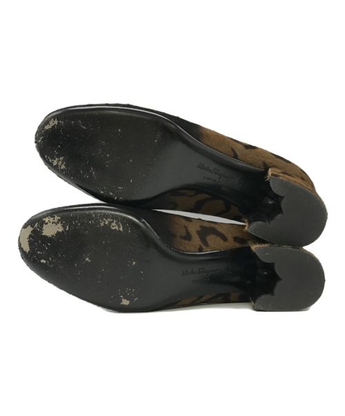 Salvatore Ferragamo（サルヴァトーレ フェラガモ）Salvatore Ferragamo (サルヴァトーレ フェラガモ) ヒョウ柄パンプス ブラウン サイズ:6 1/2Dの古着・服飾アイテム