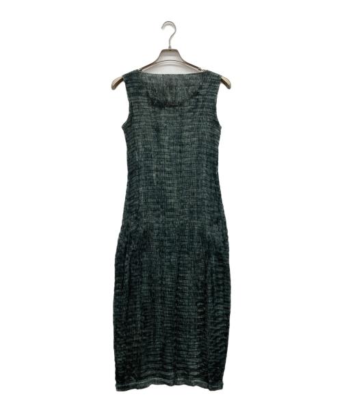 ISSEY MIYAKE（イッセイミヤケ）ISSEY MIYAKE (イッセイミヤケ) ノースリーブプリーツワンピース グリーン サイズ:Sの古着・服飾アイテム