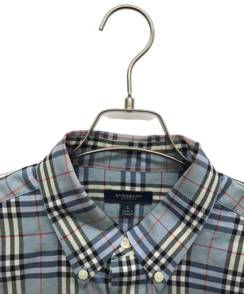 BURBERRY LONDON（バーバリーロンドン）BURBERRY LONDON (バーバリーロンドン) ノバチェックシャツ スカイブルー サイズ:Lの古着・服飾アイテム