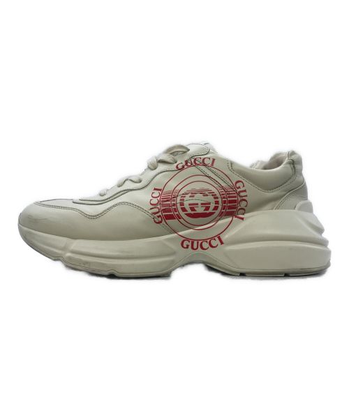 GUCCI（グッチ）GUCCI (グッチ) レザーローカットスニーカー ベージュ サイズ:7 1/2の古着・服飾アイテム