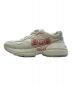 GUCCI (グッチ) レザーローカットスニーカー ベージュ サイズ:7 1/2：16000円