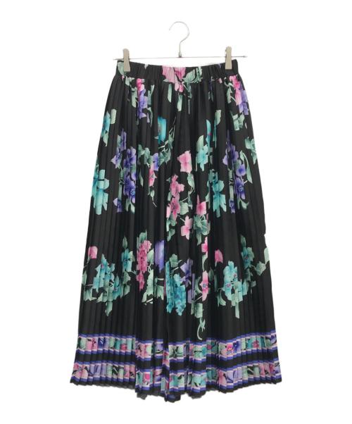 LEONARD（レオナール）LEONARD (レオナール) 花柄プリーツパンツ ブラック サイズ:38の古着・服飾アイテム