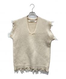 PERVERZE（パーバーズ）の古着「Crash Boxy Knit Vest」｜アイボリー