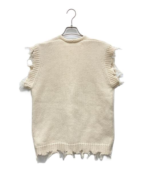 PERVERZE（パーバーズ）PERVERZE (パーバーズ) Crash Boxy Knit Vest アイボリー サイズ:Fの古着・服飾アイテム