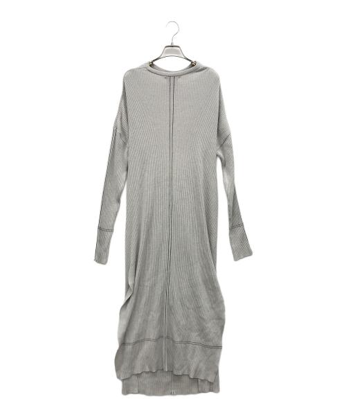 TAN（タン）TAN (タン) ステッチリブニットワンピース グレー サイズ:Fの古着・服飾アイテム