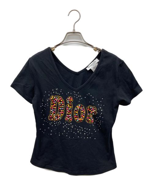 Christian Dior（クリスチャン ディオール）Christian Dior (クリスチャン ディオール) ビーズデコ半袖カットソー ブラック サイズ:I 48の古着・服飾アイテム