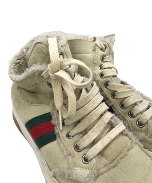 GUCCI（グッチ）GUCCI (グッチ) シェリーラインボアスニーカー ベージュ サイズ:表記無しの古着・服飾アイテム