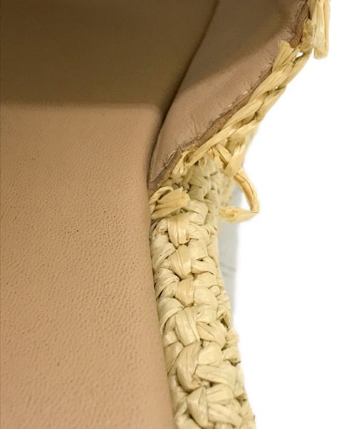 PRADA（プラダ）PRADA (プラダ) クロシェ フラットフォーム スライドサンダル ベージュ サイズ:35の古着・服飾アイテム