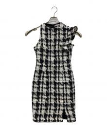 DEA byROBE FLEURS（ディア バイ ローブ ド フルール）の古着「ツイード×アシンメトリータイトミニキャバドレス」｜ブラック