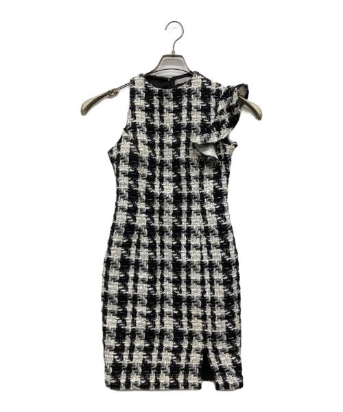 DEA byROBE FLEURS（ディア バイ ローブ ド フルール）DEA byROBE FLEURS (ディア バイ ローブ ド フルール) ツイード×アシンメトリータイトミニキャバドレス ブラック サイズ:Sの古着・服飾アイテム